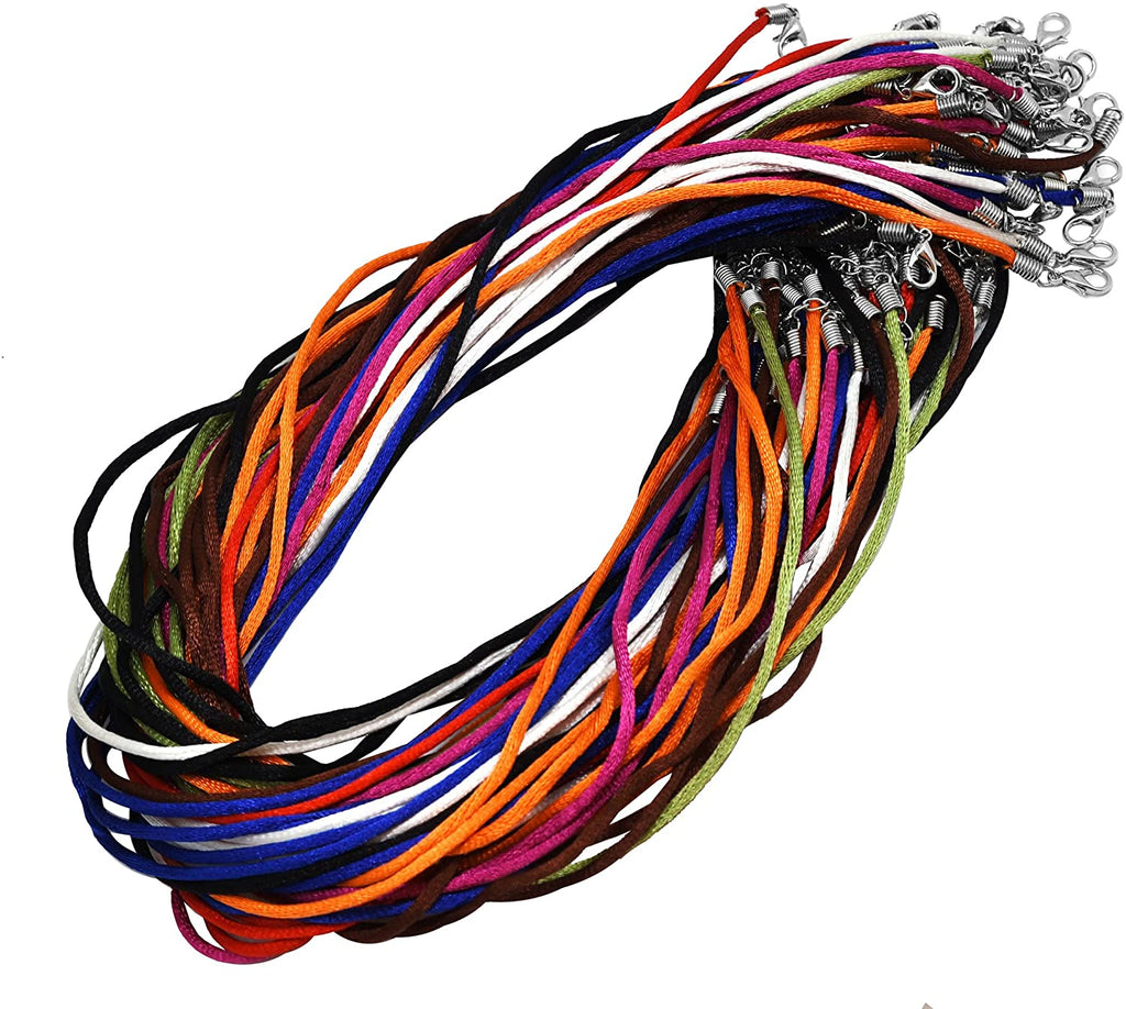 Mandala Crafts Satin Cord Necklace Cord with Clasp Bulk 100 PCs - Neck –  MudraCrafts